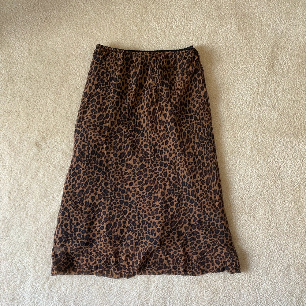 Vintage Cheetah Print Midi Skirt